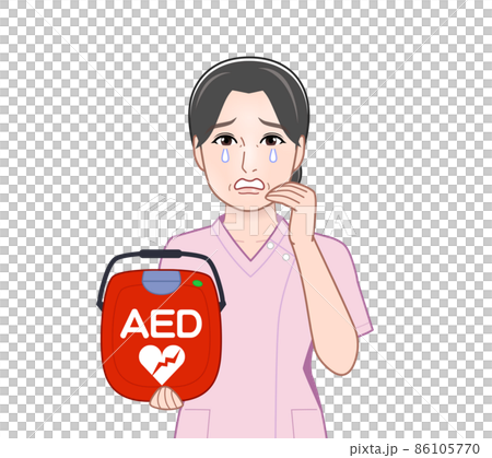 AEDを持っている看護師さん AEDを持っている看護師さん 86105770