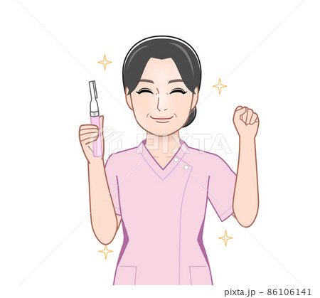産毛処理をする女性 産毛処理をする女性 86106141