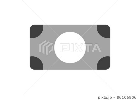 マークや文字が入っていない紙幣 クーポンのテンプレート 紙のお金や券のアイコン素材のイラスト素材
