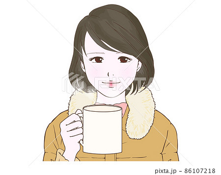 ダウンコートを着た女性②(マグカップ) ダウンコートを着た女性②(マグカップ) 86107218
