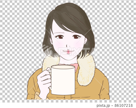 ダウンコートを着た女性②(マグカップ) ダウンコートを着た女性②(マグカップ) 86107218