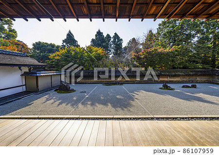 秋の龍安寺（京都）方丈庭園 86107959