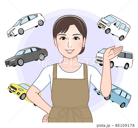 主婦と車のイラスト 86109178