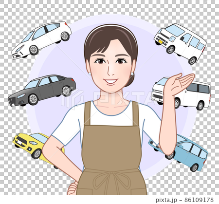 主婦と車のイラスト 86109178
