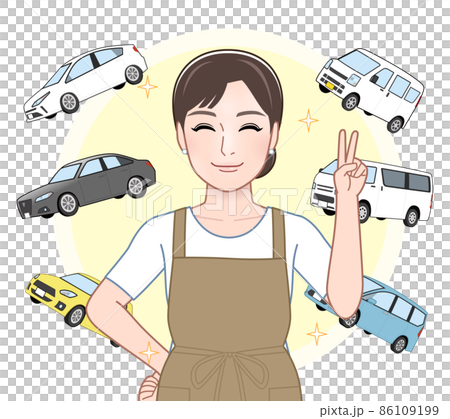 主婦と車のイラスト 86109199