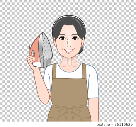 アイロンがけをする主婦のイラスト 86110629