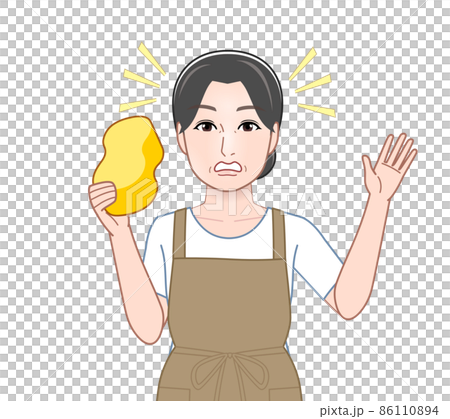 Female with sponge 86110894