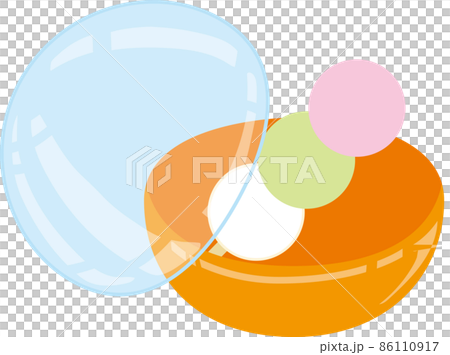 ガチャポンカプセルに入った3色団子_半開き 86110917