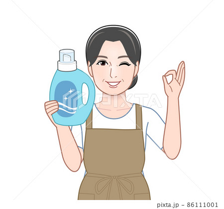 洗濯洗剤と女性 洗濯洗剤と女性 86111001