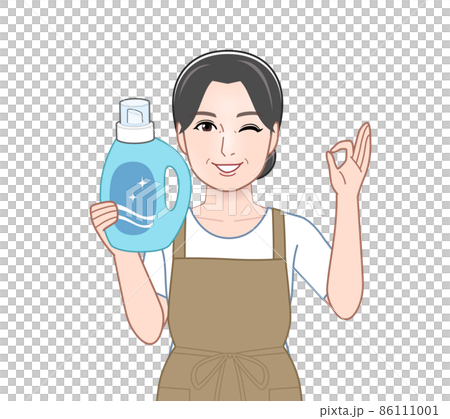 洗濯洗剤と女性 洗濯洗剤と女性 86111001