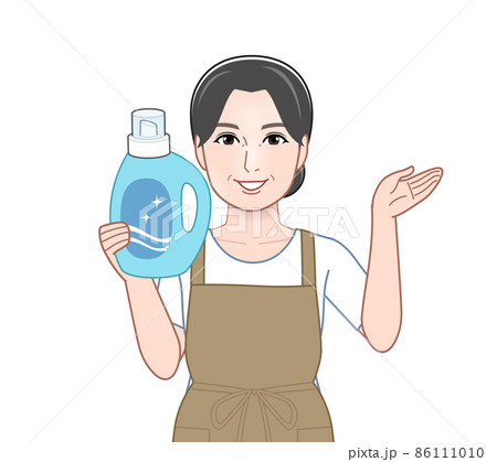 洗濯洗剤と女性 洗濯洗剤と女性 86111010