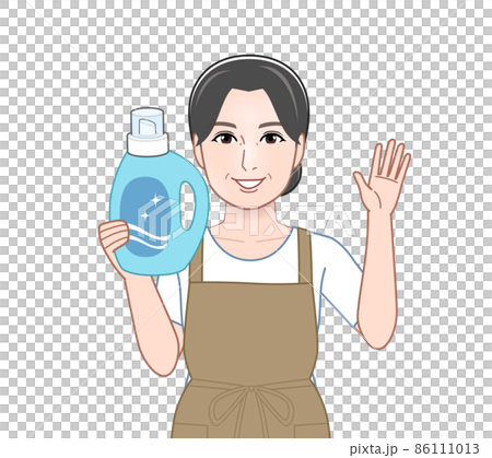 洗濯洗剤と女性 洗濯洗剤と女性 86111013