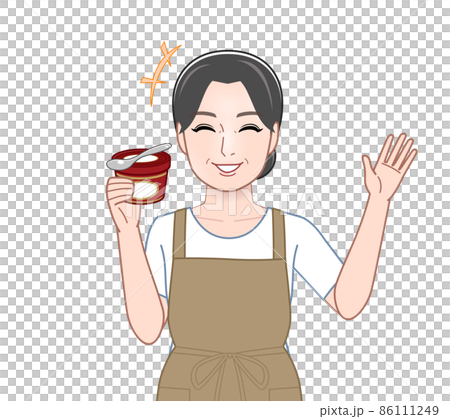 Housewife eating high-quality ice cream Housewife eating high-quality ice cream 86111249