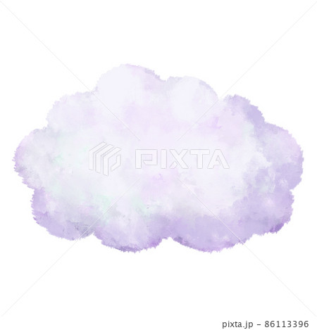 雲 水彩 手描き かわいいのイラスト素材