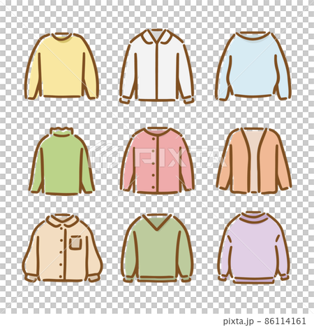 洋服 ファッション 手書き イラスト セット 86114161