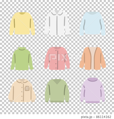洋服 ファッション フラット イラスト セット 86114162