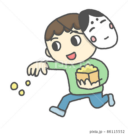 豆を投げる男の子 豆を投げる男の子 86115552