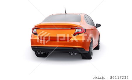 Compact Sports car Family Sedan 3d illustration. 86117232