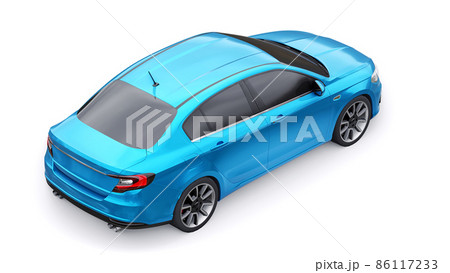 Compact Sports car Family Sedan 3d illustration. 86117233