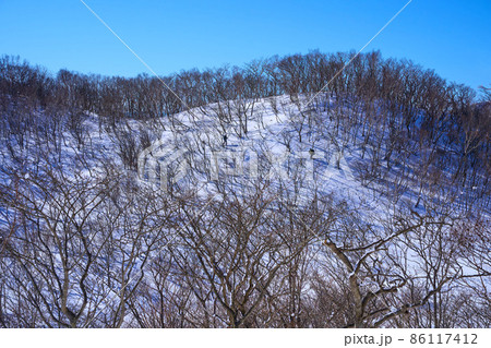 冬の群馬県赤城公園 駒ヶ岳と黒檜山の中間点(大ダルミ)から南側の駒ヶ岳方面の稜線を見る 冬の群馬県赤城公園 駒ヶ岳と黒檜山の中間点(大ダルミ)から南側の駒ヶ岳方面の稜線を見る 86117412