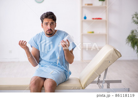 Young male patient in transfusion concept Young male patient in transfusion concept 86118119