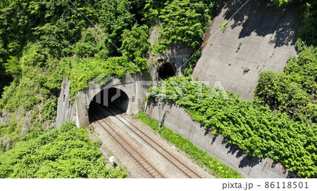 室蘭本線弁辺トンネルの豊浦側坑口 86118501