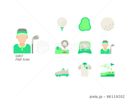 golf vector icon set 86119202