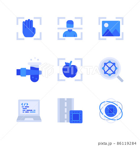 artificial intelligence, future technology robotics robot concept vector icon series artificial intelligence, future technology robotics robot concept vector icon series 86119284