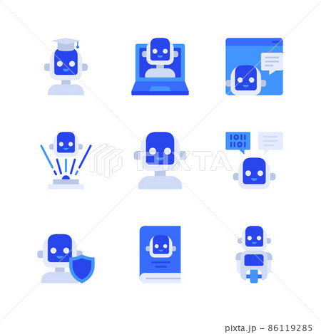 artificial intelligence, future technology robotics robot concept vector icon series artificial intelligence, future technology robotics robot concept vector icon series 86119285