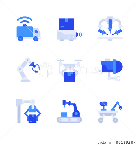 artificial intelligence, future technology robotics robot concept vector icon series artificial intelligence, future technology robotics robot concept vector icon series 86119287