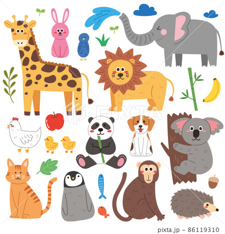 colorful children sticker sets of animals 86119310