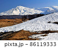 残雪と鳥海山 86119333