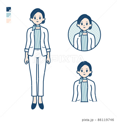 ビューティーアドバイザー女性が微笑んでいるイラスト 86119746