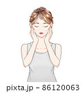 スキンケアをする女性  86120063