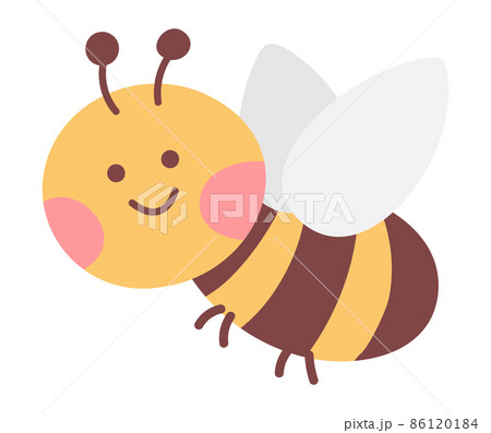 春 手描き ハチ 蜂 蜜蜂 みつばち イラスト 挿絵 かわいい 虫 生き物 生物 昆虫 笑顔 自然のイラスト素材