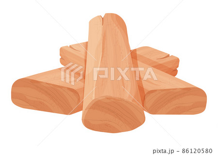 Chandan or sandalwood pieces aromatherapy ingredient detailed in cartoon style isolated on white background. Cut part, close up, medical plant. Chandan or sandalwood pieces aromatherapy ingredient detailed in cartoon style isolated on white background. Cut part, close up, medical plant. 86120580