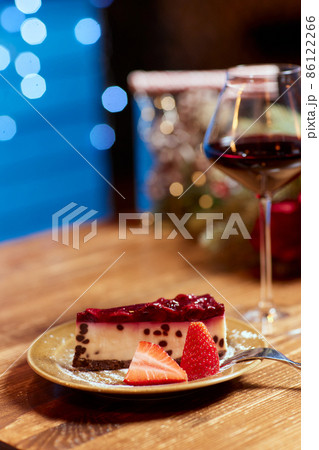 Delicious homemade cheesecake. Healthy organic summer dessert pie cheesecake. 86122266