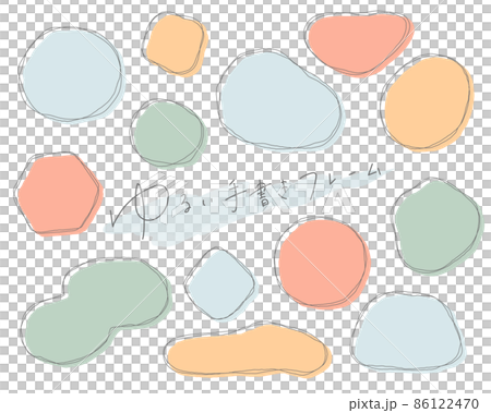 ゆるい手書きフレームのセット　手描き　シンプル　線　飾り　枠　装飾　線画　飾り罫　あしらい　囲み 86122470