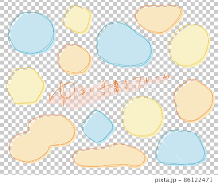 ゆるい手書きフレームのセット　手描き　シンプル　線　飾り　枠　装飾　線画　飾り罫　あしらい　囲み 86122471