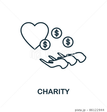 Charity icon. Line element from human rights collection. Linear Charity icon sign for web design, infographics and more. 86122944