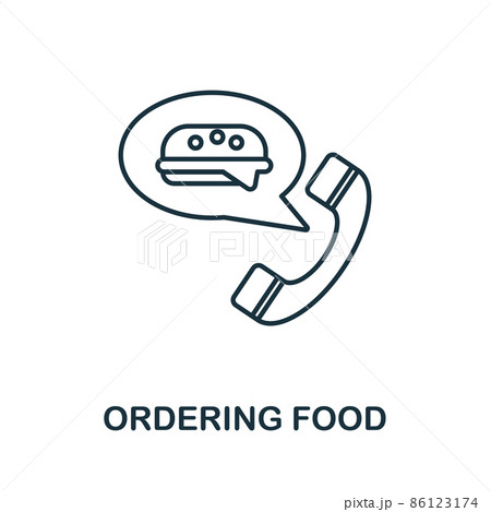 Ordering Food icon. Line element from home rest collection. Linear Ordering Food icon sign for web design, infographics and more. 86123174