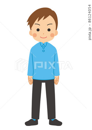 シンプルで可愛い若い男性のイラスト 白背景 人物 全身 クリップアート シンプルで可愛い若い男性のイラスト 白背景 人物 全身 クリップアート 86124054