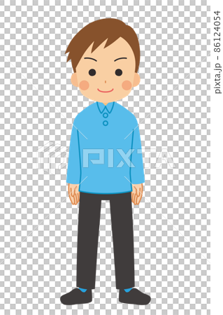 シンプルで可愛い若い男性のイラスト 白背景 人物 全身 クリップアート シンプルで可愛い若い男性のイラスト 白背景 人物 全身 クリップアート 86124054