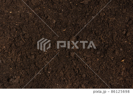 Texture of fertile soil top view. 86125698