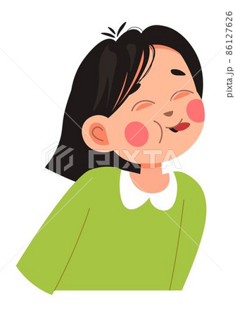Small girl teasing sticking out tongue vector 86127626