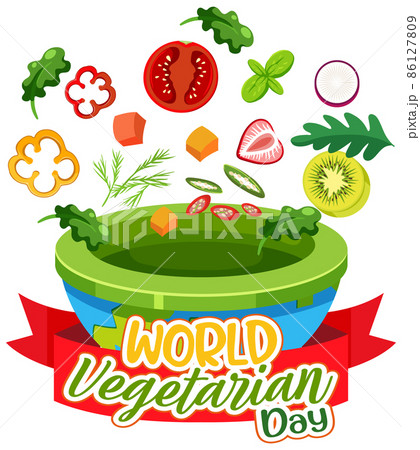 World Vegetarian Day logo with vegetable and fruit 86127809