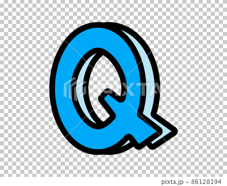 手寫字母矢量插圖大寫字母 Q 86128194