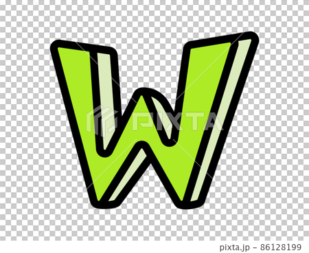 手寫字母矢量插圖大寫字母 W 手寫字母矢量插圖大寫字母 W 86128199