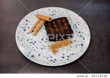 dessert with cinnamon sticks dessert with cinnamon sticks 86128596