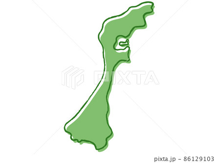 手描き風の石川県 86129103